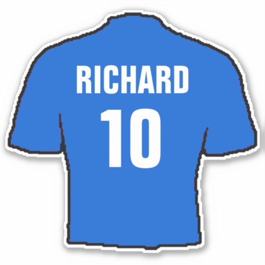Het ontwerp van het shirt van het football in blau sticker (Voorkant)
