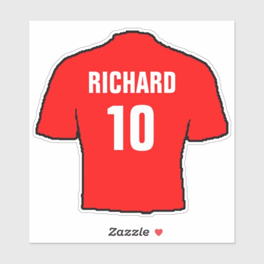 Het ontwerp van het shirt van het football in rood sticker (Vel)