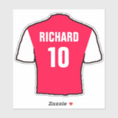 Het ontwerp van het shirt van het football in rood sticker (Vel)