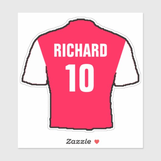 Het ontwerp van het shirt van het football in rood sticker (Vel)