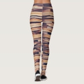 Het ontwerp van houten planken bruin geometrisch leggings (Achterkant)
