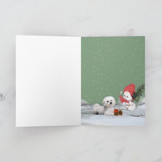 Het ontwerp van Kerstmis van Bichon Feestdagen Kaart (Binnen)