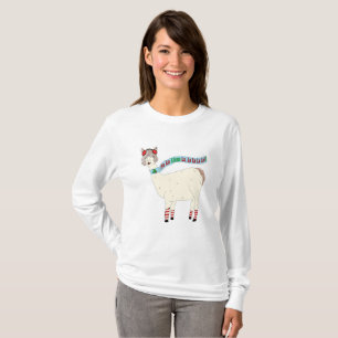 Het ontwerp van Kerstmis van La van de Lama van La T-shirt