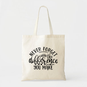 Het ontwerp van leraren vergeet nooit het verschil tote bag