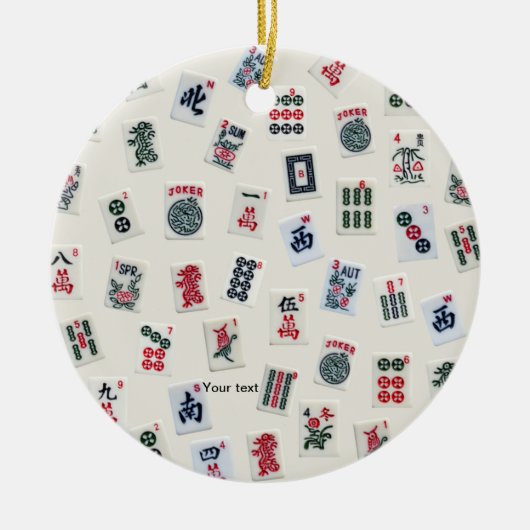 Het ontwerp van Mah Jongg-tegels personaliseren Keramisch Ornament (Voorkant)