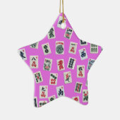 Het ontwerp van Mahjong is roze Keramisch Ornament (Rechts)