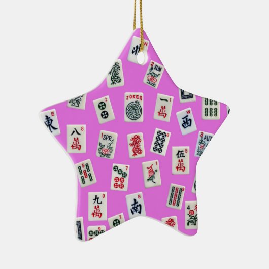 Het ontwerp van Mahjong is roze Keramisch Ornament (Rechts)
