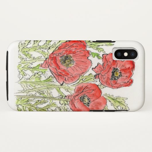 Het ontwerp van papavers op een iPhoneGeval Case-Mate iPhone Case (Achterkant (horizontaal))