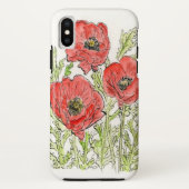 Het ontwerp van papavers op een iPhoneGeval Case-Mate iPhone Case (Achterkant)