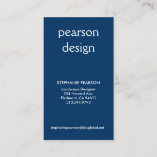 het ontwerp van pearson, Adres 1, Adres 2, Contact Visitekaartje