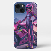 Het ontwerp van Pink Girl iPhone Hoesje (Achterkant)