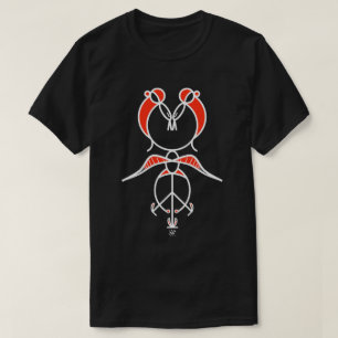 Het ontwerp van twee zogende vogels t-shirt