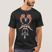 Het ontwerp van twee zogende vogels t-shirt (Voorkant)