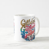 Het ontwerp voor Gilded Guffaws Galore Koffiemok (Voorkant rechts)
