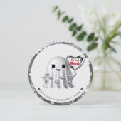 Het ontwerppatroon van Silver Ghost Valentijns Feestdagenkaart (Staand voorkant)