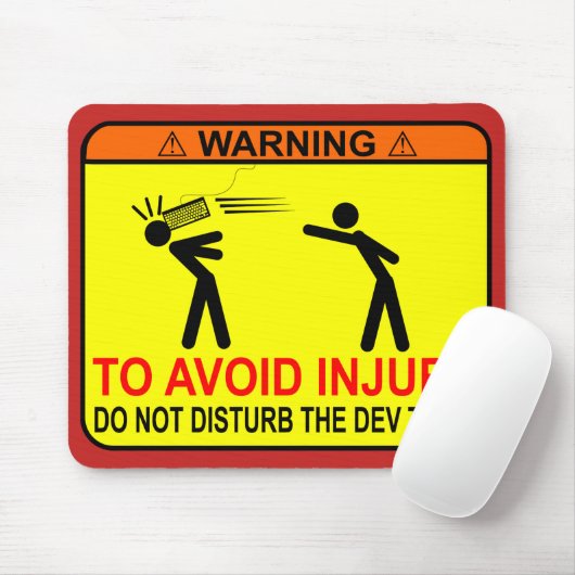 Het ontwikkelingsteam niet storen muismat (Met muis)