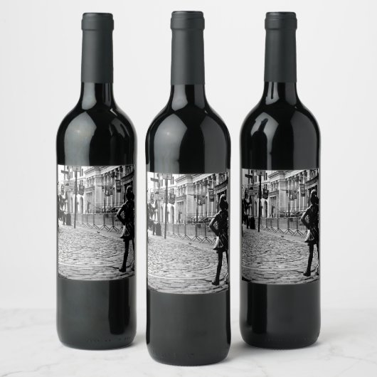 Het onverdiende meisje wijn etiket (Flessen)