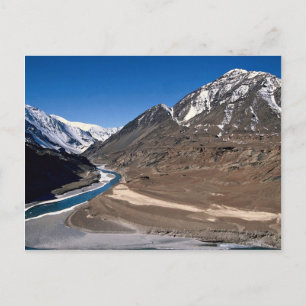 Het onvruchtbare landschap van Ladakh, Noord-India Briefkaart