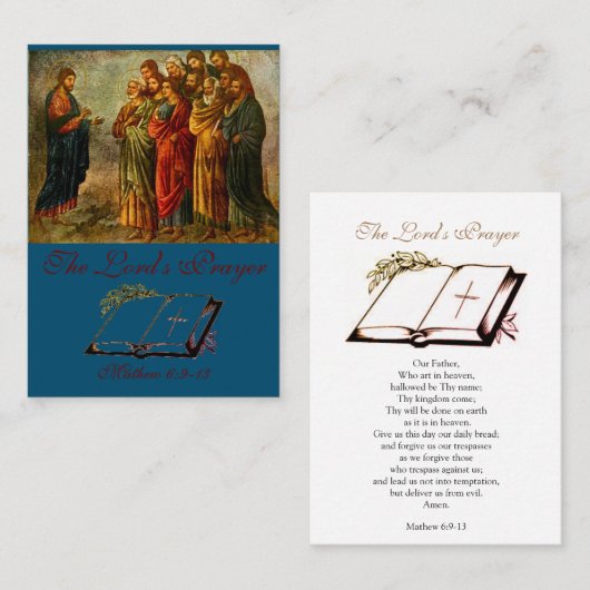 Het Onze Vader - Gebed Kaart (Flat) Visitekaartje (Voorkant / Achterkant)