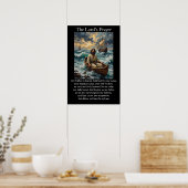 Het Onze Vader Jezus Kalmeert Storm Houten Boot Poster (Keuken)
