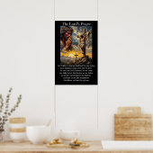 Het Onze Vader Kruisiging Biddend Christus Zonsopg Poster (Keuken)