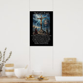 Het Onze Vader Kruisiging Bliksem Storm Golgotha Poster (Keuken)