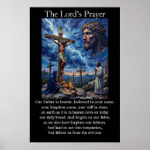 Het Onze Vader Kruisiging Calvarie Bliksem Storm Poster (Voorkant)