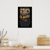 Het Onze Vader Kruisiging Stralende Halo's Calvari Poster (Keuken)