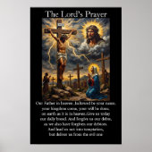Het Onze Vader Kruisiging Stralende Halo's Calvari Poster (Voorkant)