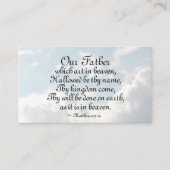 Het Onze Vader, Mattheüs 6:9-10 Inspirerend Visitekaartje (Voorkant)