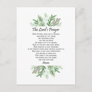 Het Onze Vader met groen ~ Mattheüs 6:9-13 Briefkaart