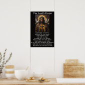 Het Onzevaders Gebed Heilige Kruis Stralende Kunst Poster (Keuken)