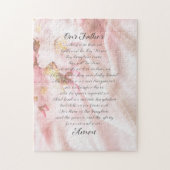 Het Onzevaders Gebed Script letters Zachte Roze Bl Legpuzzel (Verticaal)