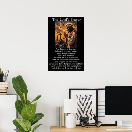 Het Onzevadersgebed Gethsemane Devotie Gebed Kunst Poster (Thuiskantoor)