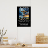 Het Onzevadersgebed Kruisiging Bliksemflits Zonsop Poster (Keuken)