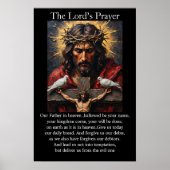 Het Onzevadersgebed Kruisiging Heilige Geest Witte Poster (Voorkant)