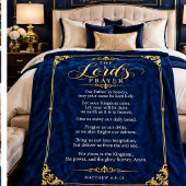 Het Onzevadersgebed | Luxe saffierblauw & goud Sherpa Deken
