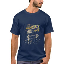 Het onzichtbare man goud folie horror shirt