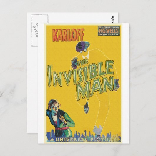 HET ONZICHTBARE MAN VAN Philip J. Riley Briefkaart (Voorkant / Achterkant)