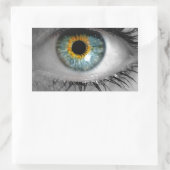 Het oog kijkt kijkersconcept macro rechthoekige sticker (Tas)