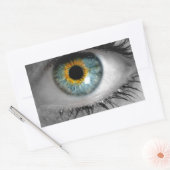 Het oog kijkt kijkersconcept macro rechthoekige sticker (Envelop)