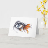 Het oog met vissen verwijdert de steel van Surreal Kaart (Gele Bloem)