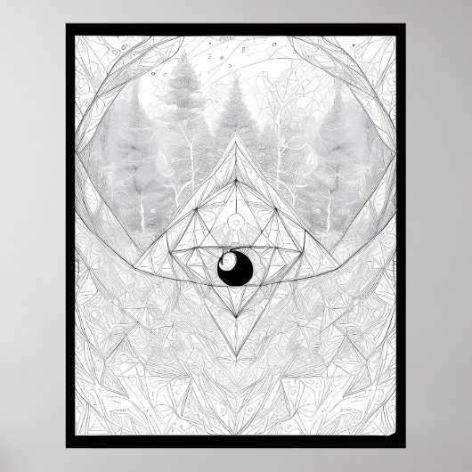 Het oog van Cosmic Forest Poster (Voorkant)