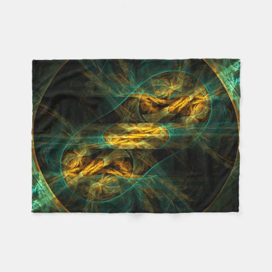 Het oog van de Abstracte kunst van de Oerwoud Fleece Deken (Voorkant (Horizontaal))