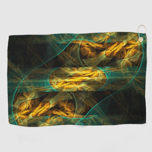 Het oog van de Abstracte kunst van de Oerwoud Golfhanddoek (Horizontaal)