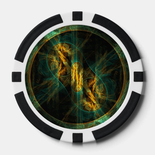 Het oog van de Abstracte kunst van de Oerwoud Poker Chips (Voorkant)