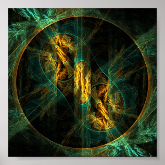 Het oog van de Abstracte kunst van de Oerwoud Poster (Voorkant)