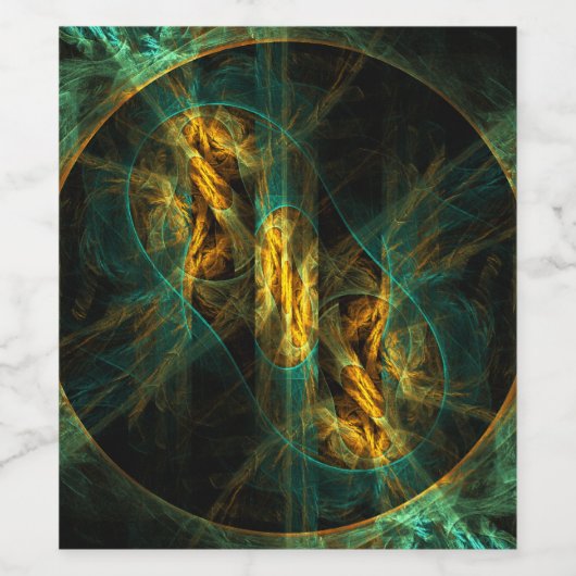 Het oog van de Abstracte kunst van de Oerwoud Wijn Etiket (Enkel label)