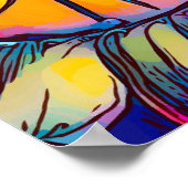 Het oog van de Abstracte zonnebloem Poster (Hoek)