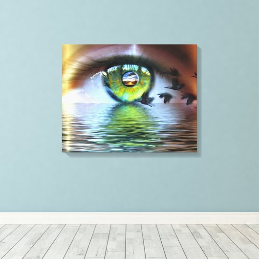 Het oog van de houder canvas afdruk (Insitu (Houten vloer))